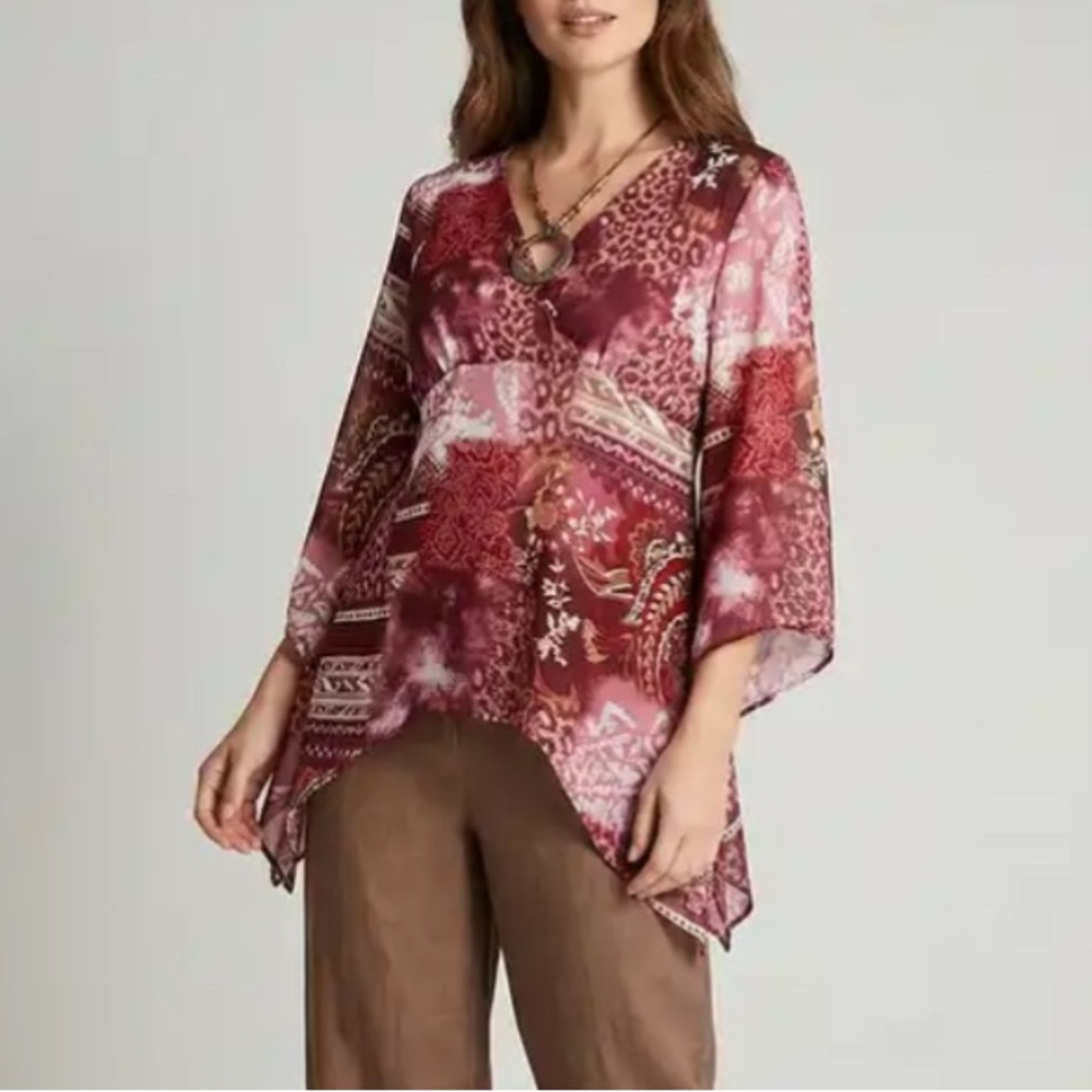 FASHION BUG Boho Side Drop Necklace Blouse